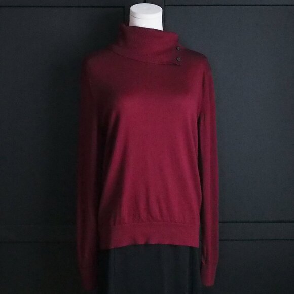 Banana Republic | Burgundy Merino Wool Turtleneck Sweater - Picture 4 of 5
